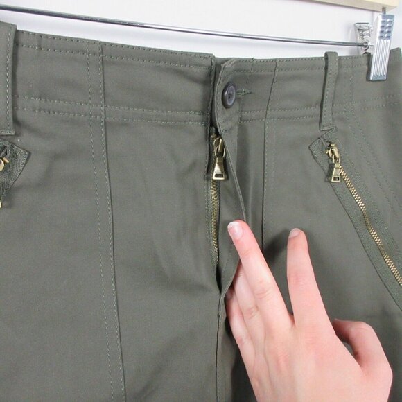 Club Monaco Laila Skirt Women Size 4 Military Olive Cargo Pockets Casual 252 - Picture 8 of 11